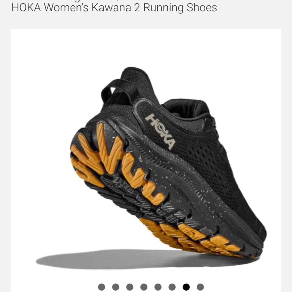 Hoka Women’s Kawana 2 Black and Gold Athletic Shoes